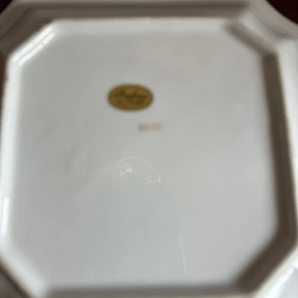 Square Decorative Plate Andrea by Sadek Colorful Floral‎ w/ Hanger 8600 Japan 8